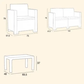 Baštenska garnitura Dakota 2 grafit-3 Baštenska garnitura Dakota 2 grafit-3